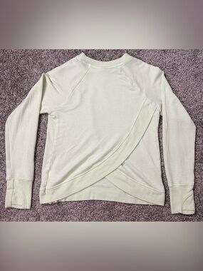 Athleta Girl Cross Your Fingers Pale Lime Sweatshirt Size Medium 8-10
